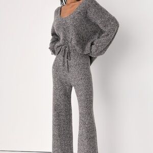 Lulus Maximum Relaxation Grey Heather Lounge Pants - Size S